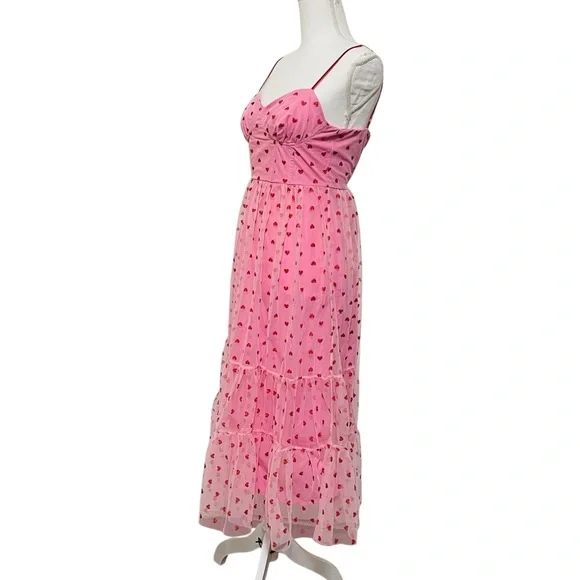 Betsey Johnson Classically Pink Heart Dress Size 4 Valentine's Red Glitter NEW - Picture 11 of 16